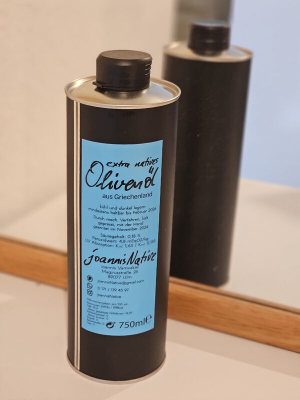 Edeldosis 750 ml "JoannisNative" extra natives Olivenöl