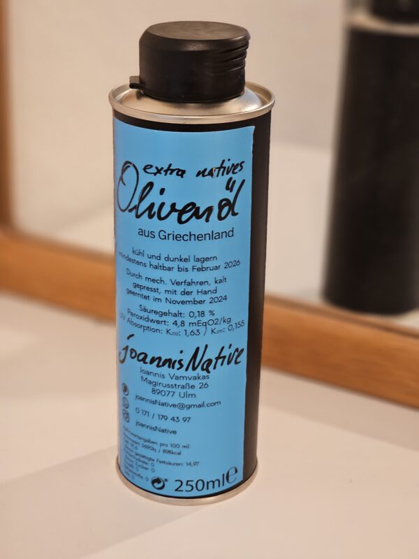 Edeldosis 250 ml „JoannisNative“ extra natives Olivenöl